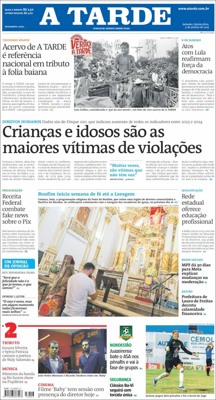 Portada de Diário A Tarde (Brasil)