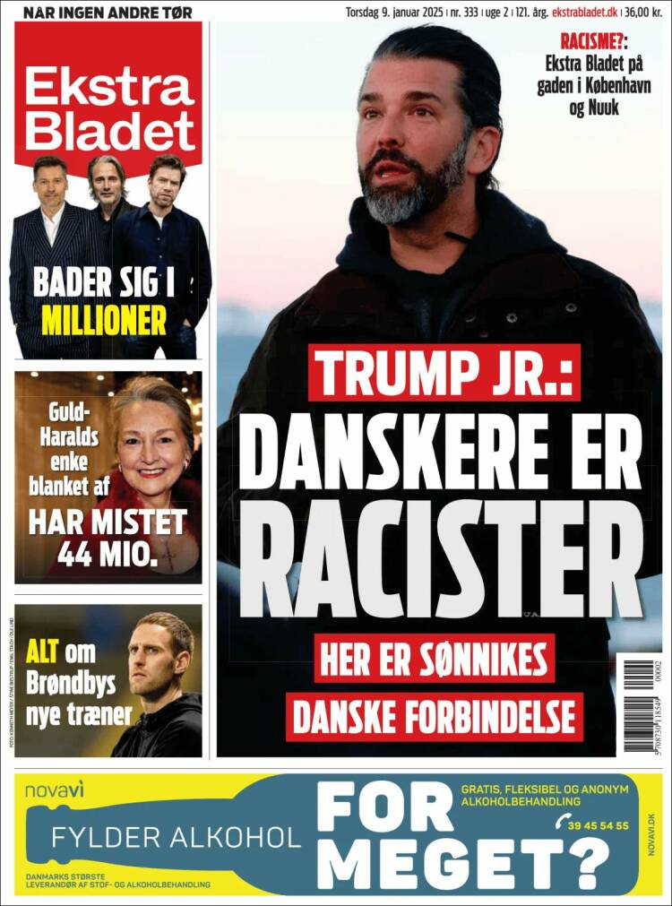 Portada de Ekstra Bladet (Dinamarca)