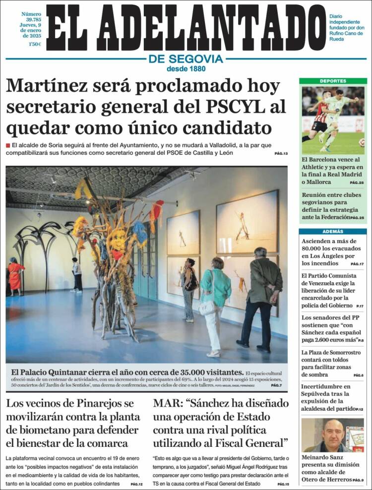 Portada de El Adelantado de Segovia (España)