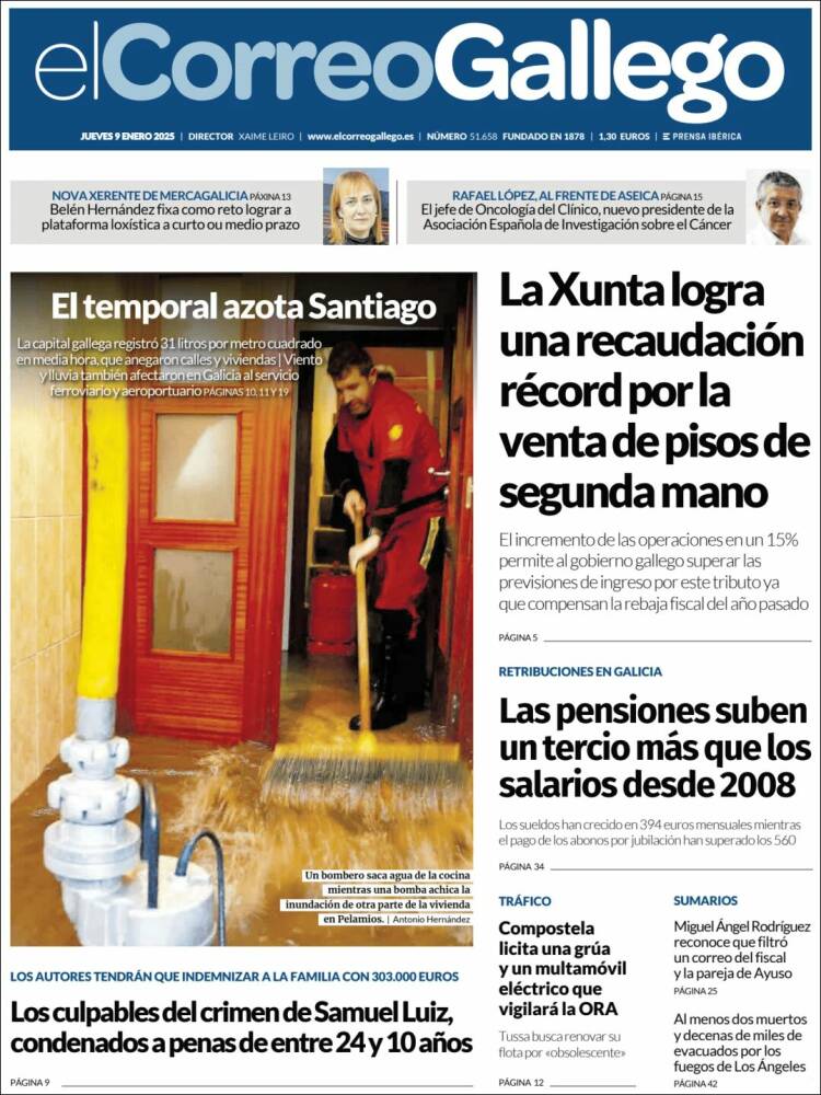 Portada de El Correo Gallego (España)