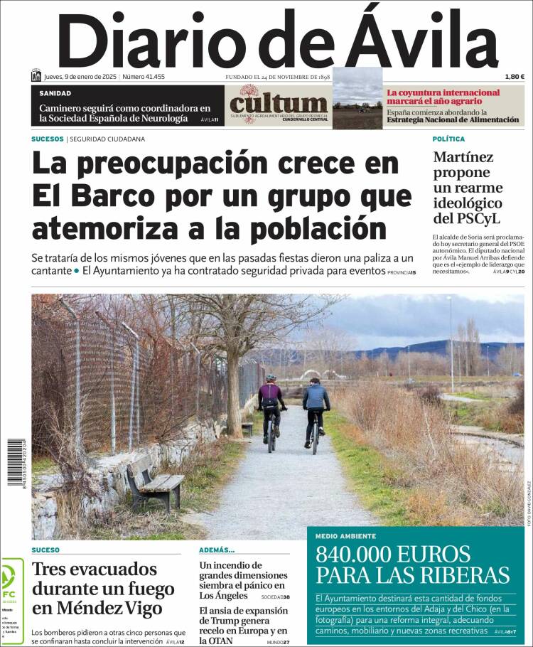 Portada de Diario de Ávila (España)