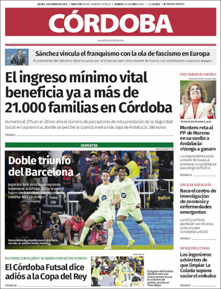 Portada de Diario de Córdoba (España)