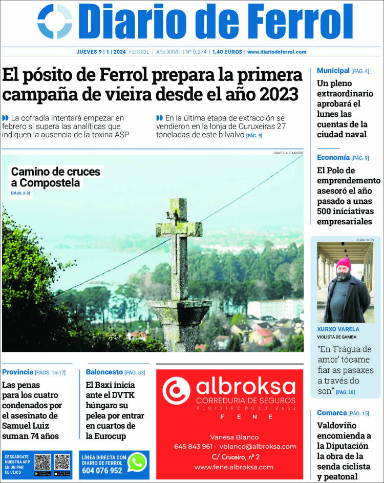 Portada de Diario de Ferrol (España)