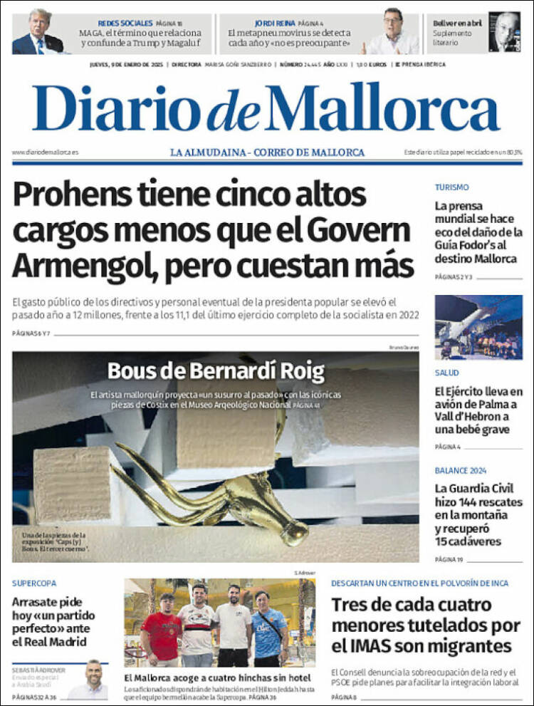 Portada de Diario de Mallorca (España)