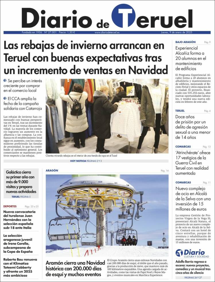 Portada de Diario de Teruel (España)