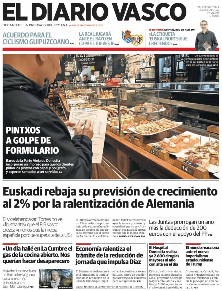 Portada de Diario Vasco (España)