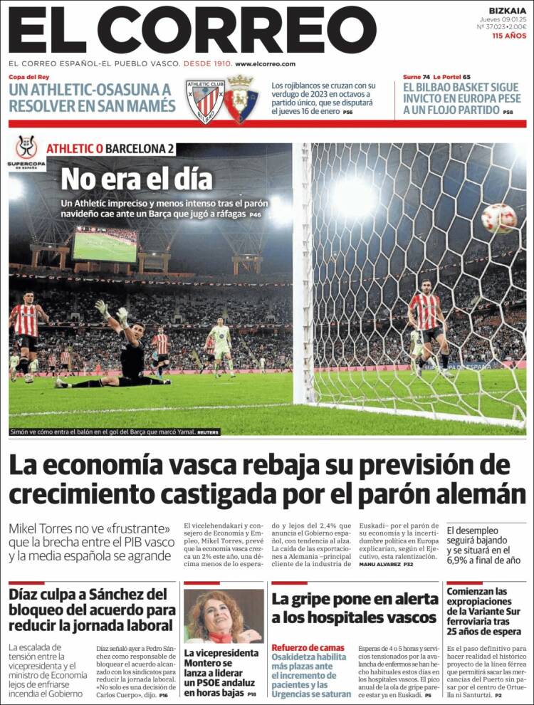 Portada de El Correo (España)