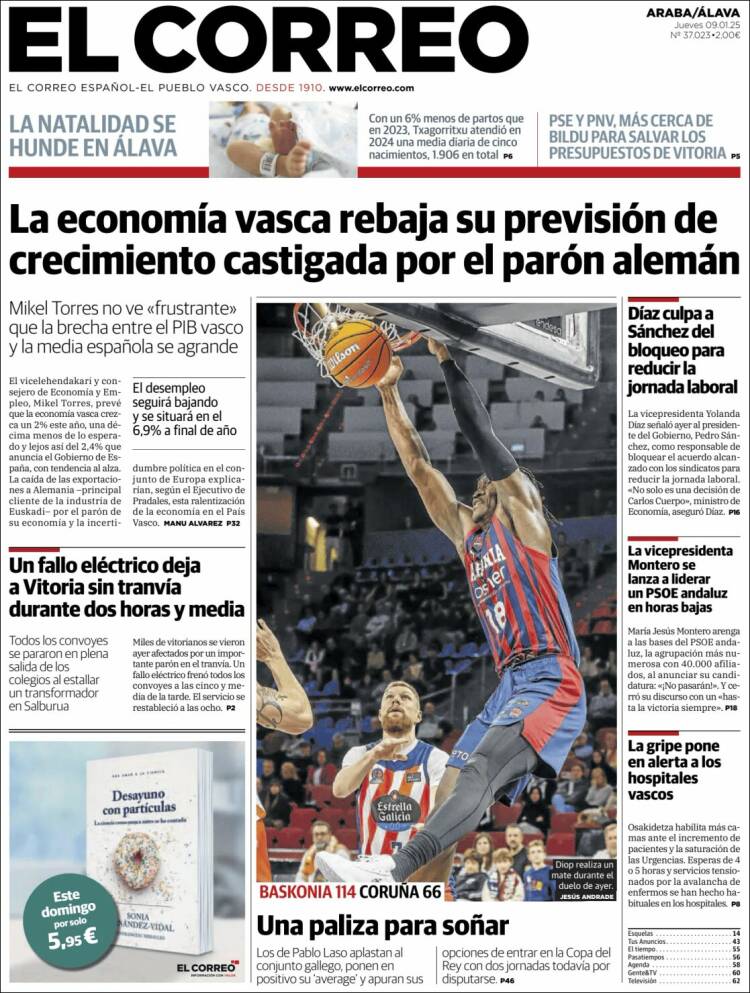 Portada de El Correo - Álava (España)