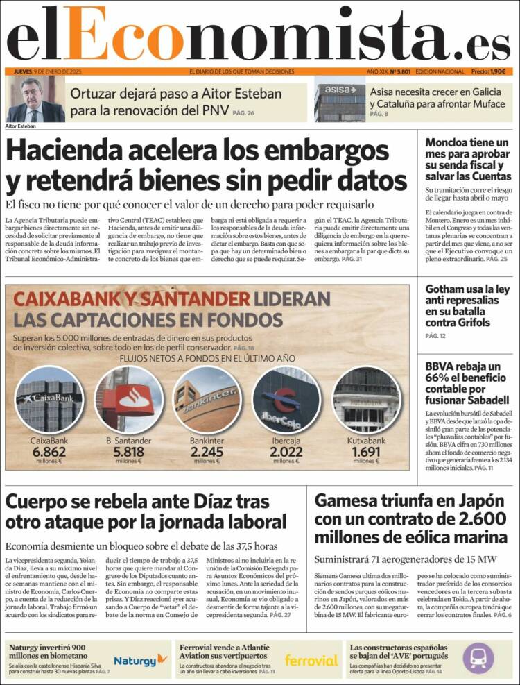 Portada de El Economista (Espa&ntilde;a)