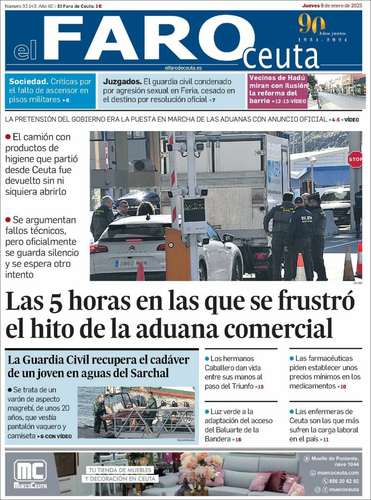 Portada de El Faro de Ceuta (España)