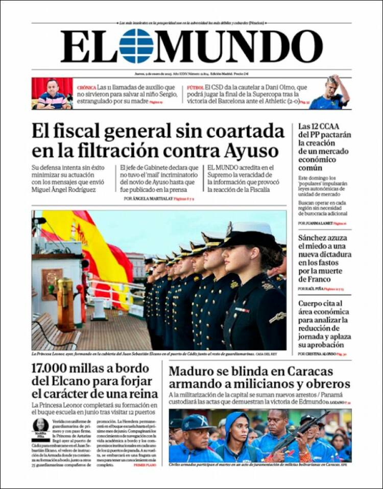 Portada de El Mundo (España)