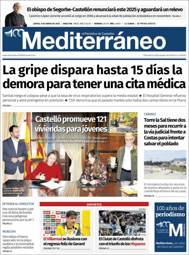 Portada de El Periódico Mediterraneo (España)