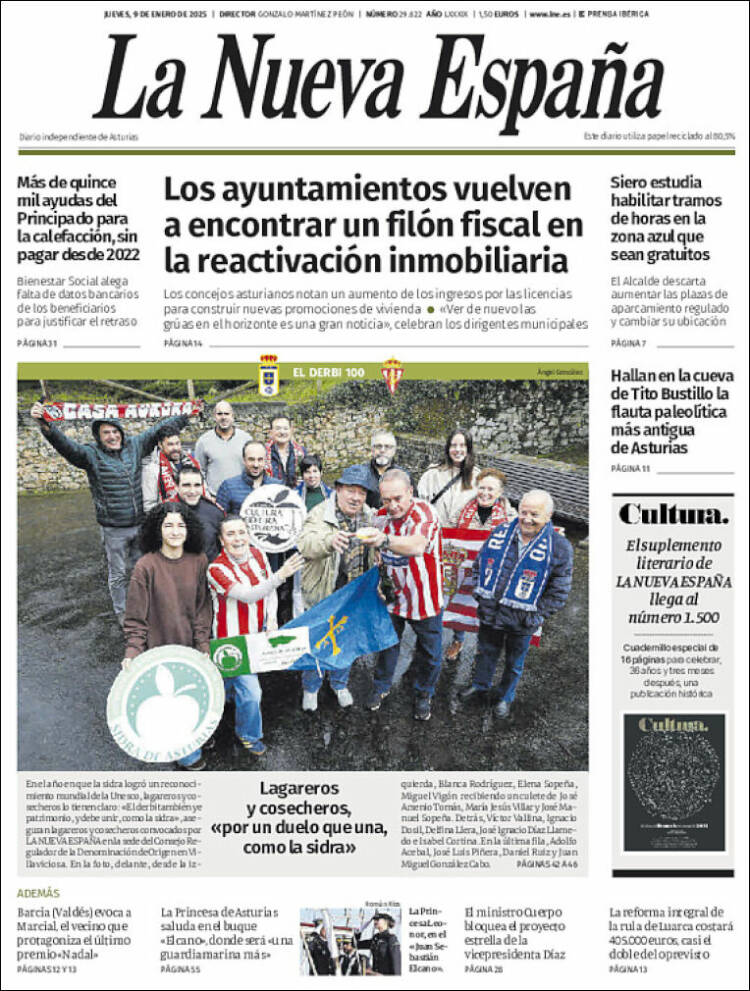 Portada de La Nueva España (España)