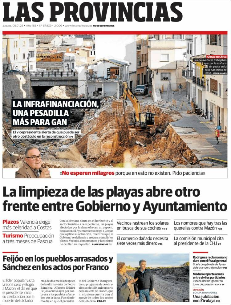 Portada de Las Provincias (España)
