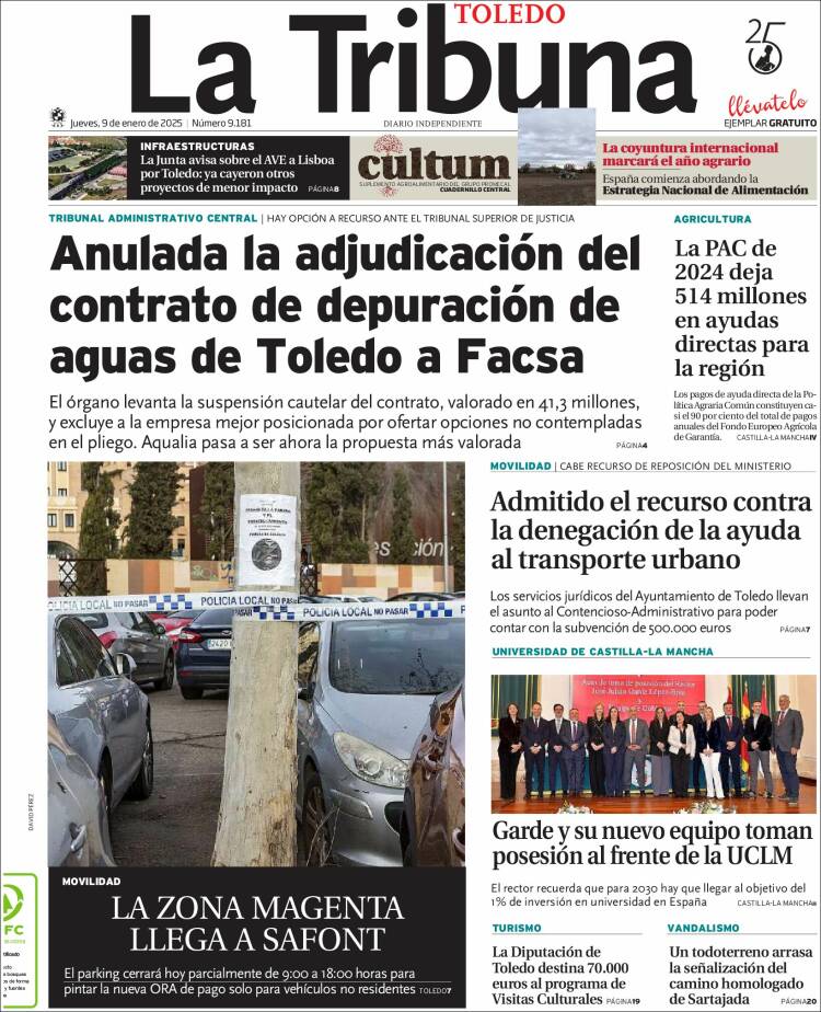 Portada de La Tribuna de Toledo (España)