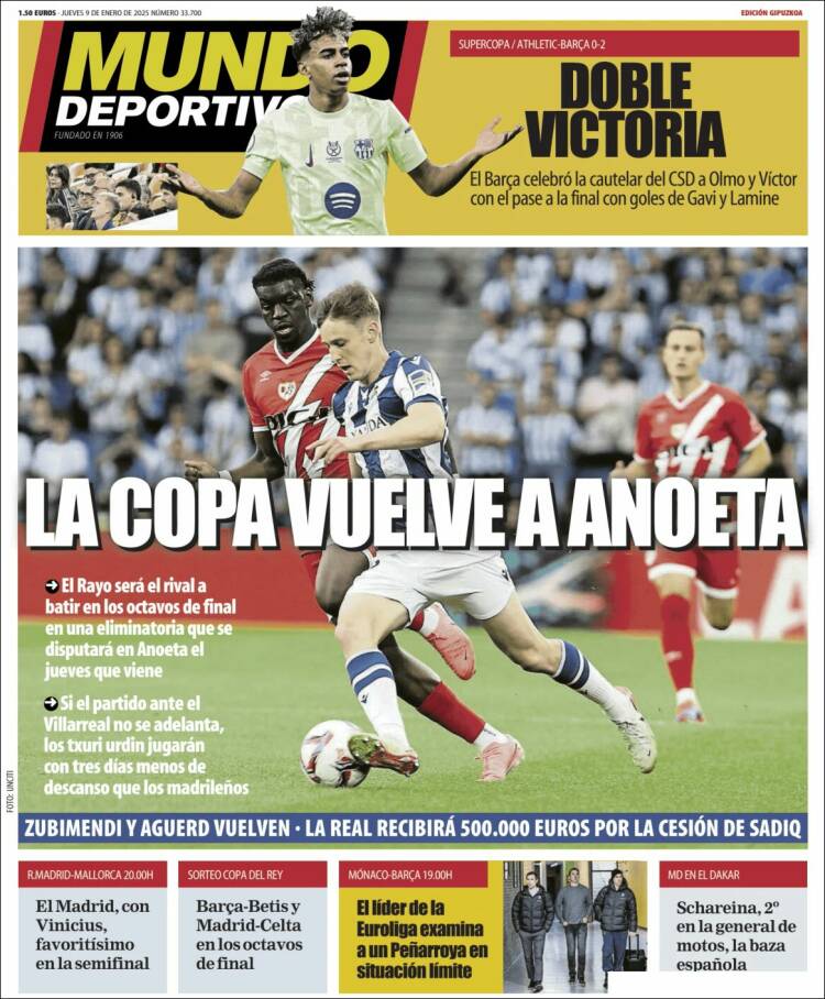 Portada de Mundo Deportivo Gipuzkoa (España)