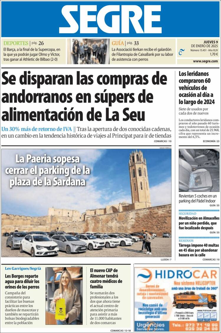 Portada de Segre  (España)