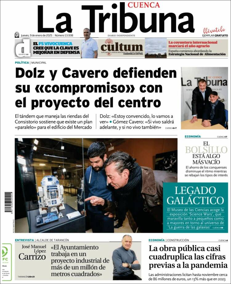 Portada de La Tribuna de Cuenca (España)
