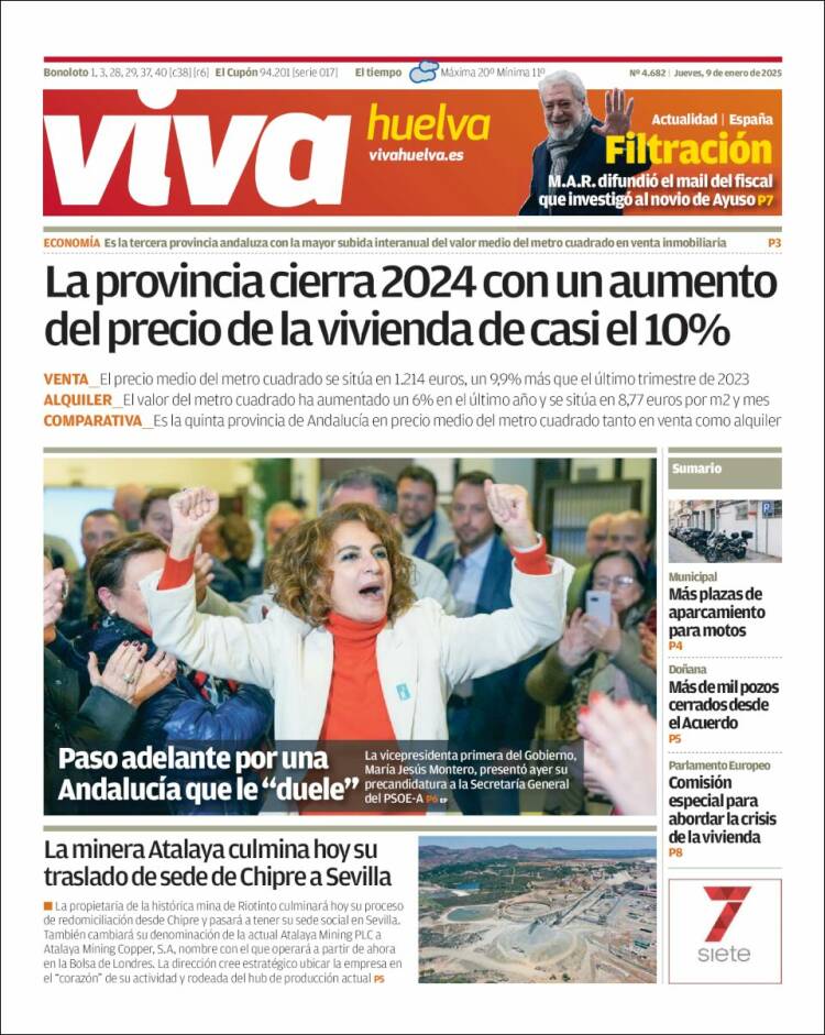 Portada de Viva Huelva (España)