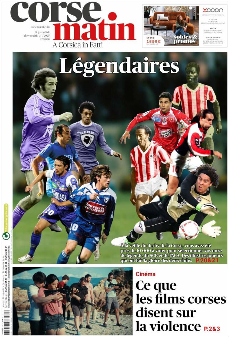 Portada de Corse-Matin (Francia)