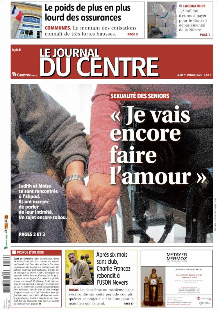 Portada de Le Journal du Centre (Francia)