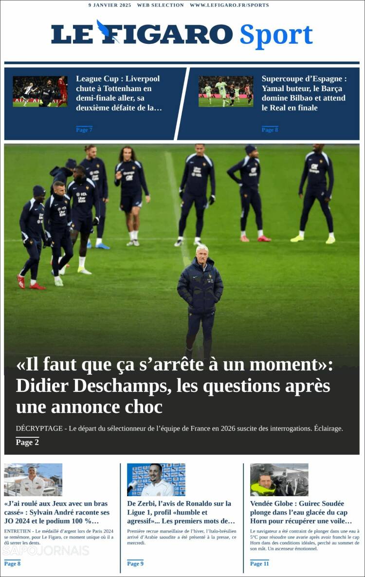 Portada de Le Figaro Sport (Francia)