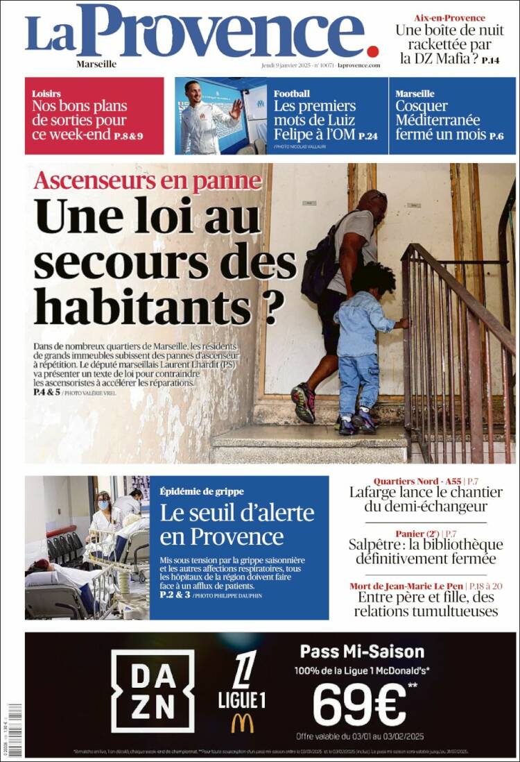 Portada de La Provence (Francia)