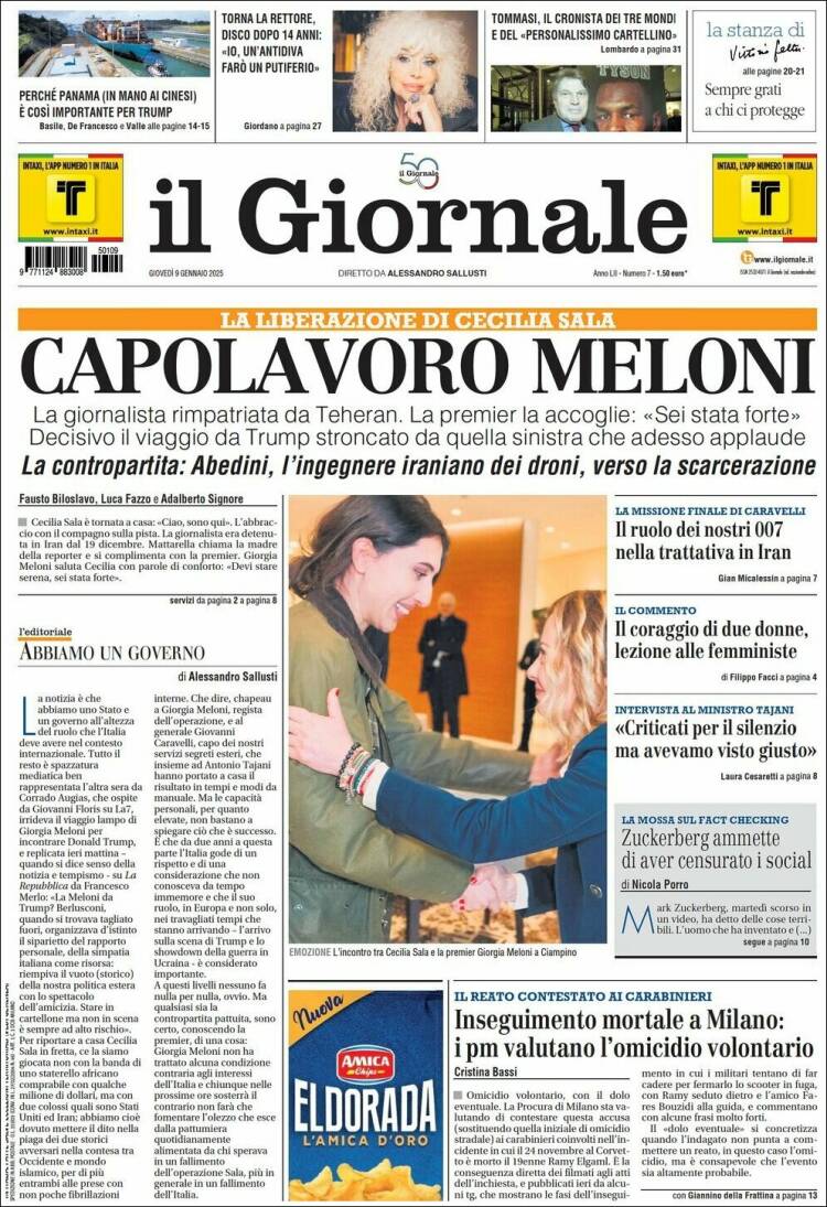 Portada de il Giornale (Italia)