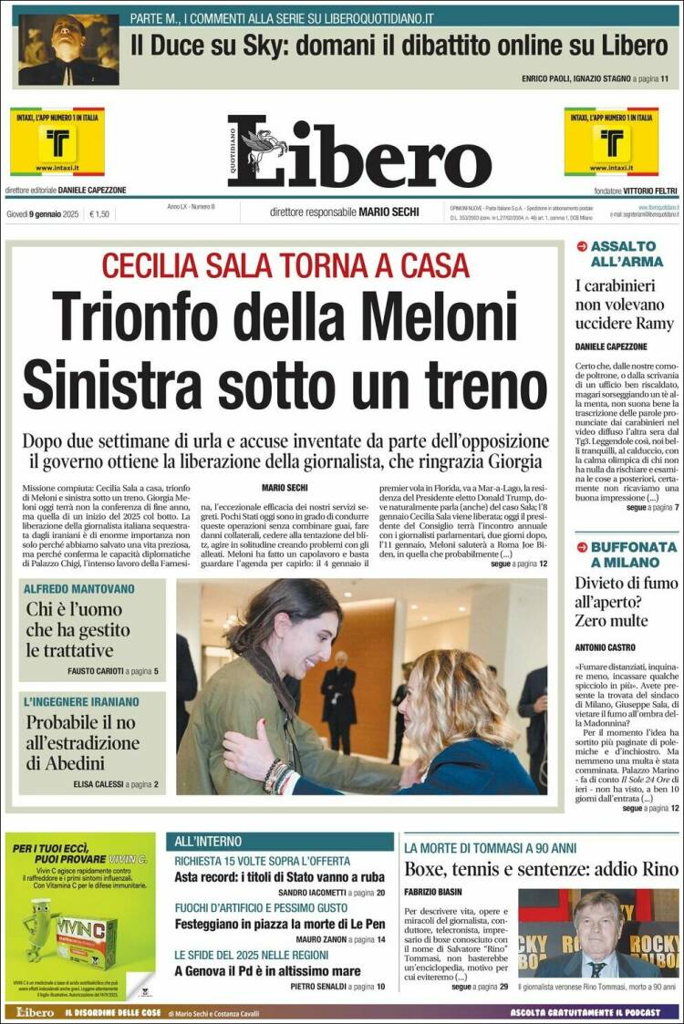 Portada de Libero (Italia)