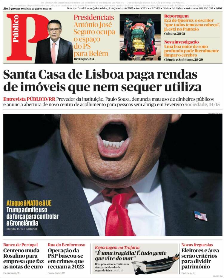 Portada de Público (Portugal)