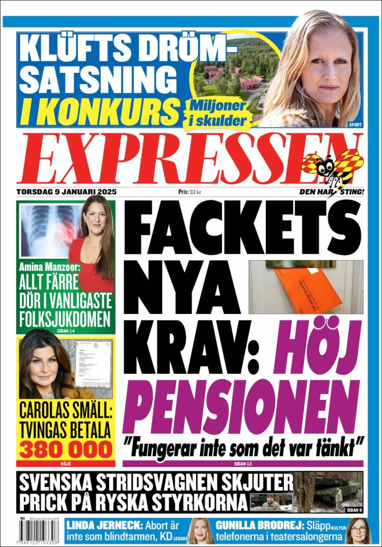 Portada de Expressen (Suecia)