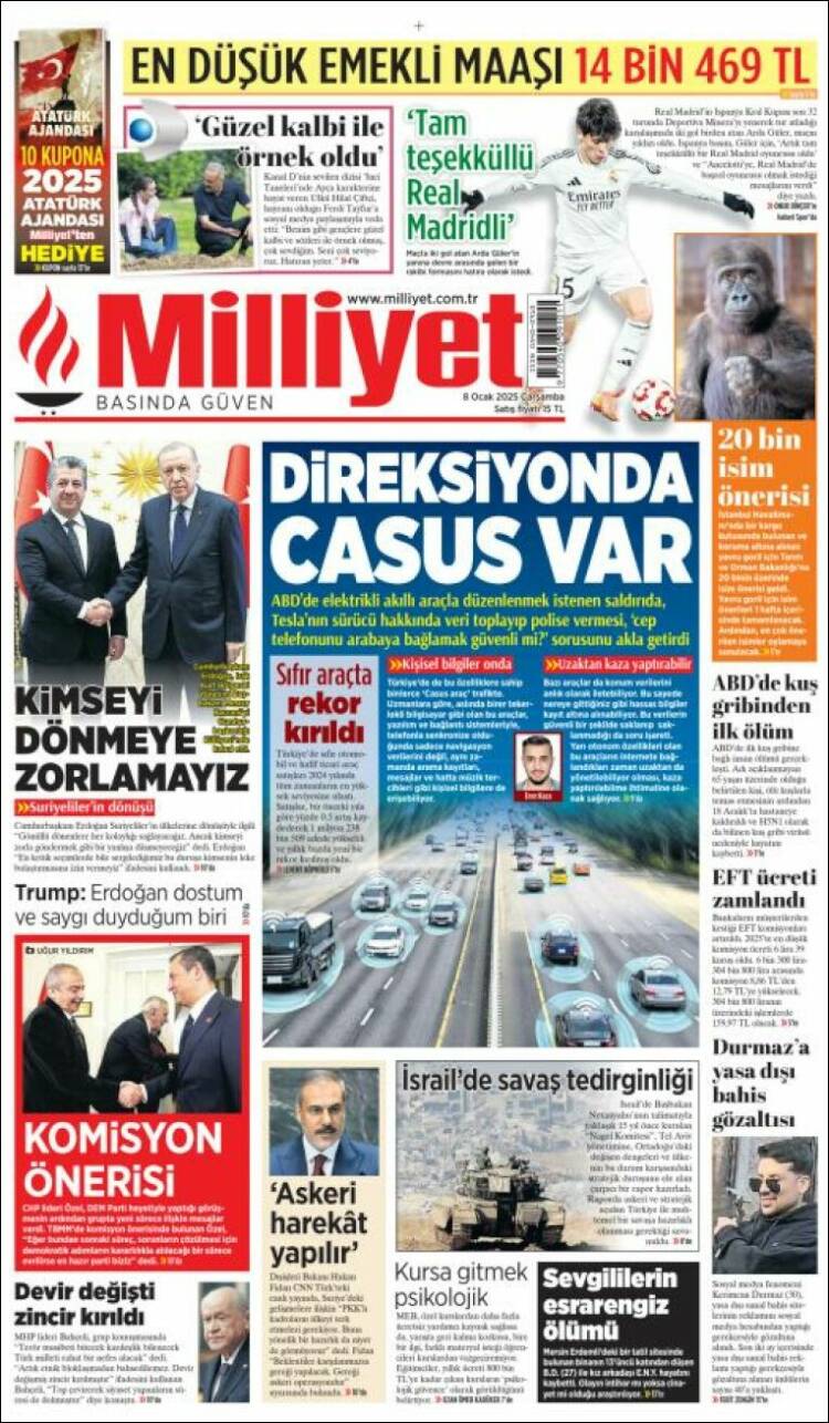 Portada de Milliyet (Turqu&iacute;a)