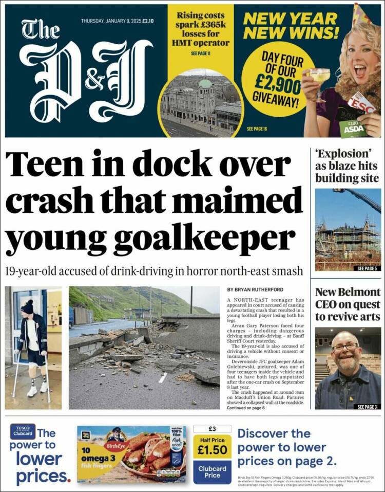 Portada de The Press and Journal (Reino Unido)