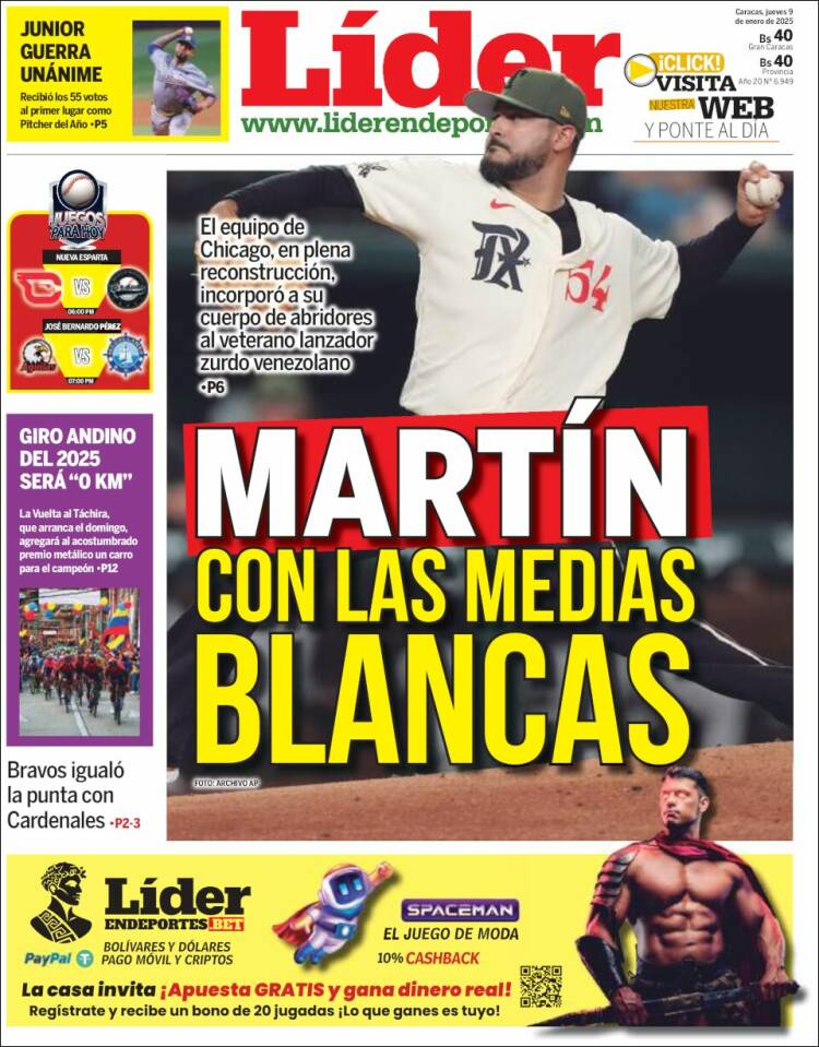 Portada de Lider en deportes (Venezuela)