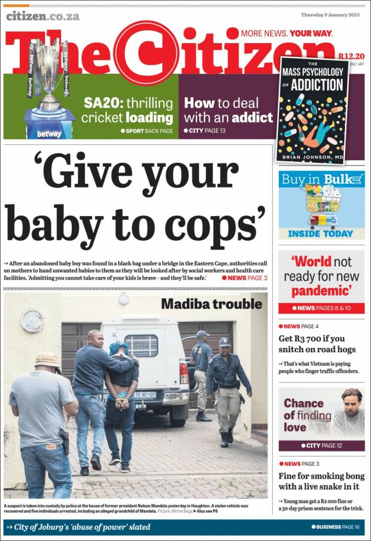 Portada de The Citizen (Sud&aacute;frica)