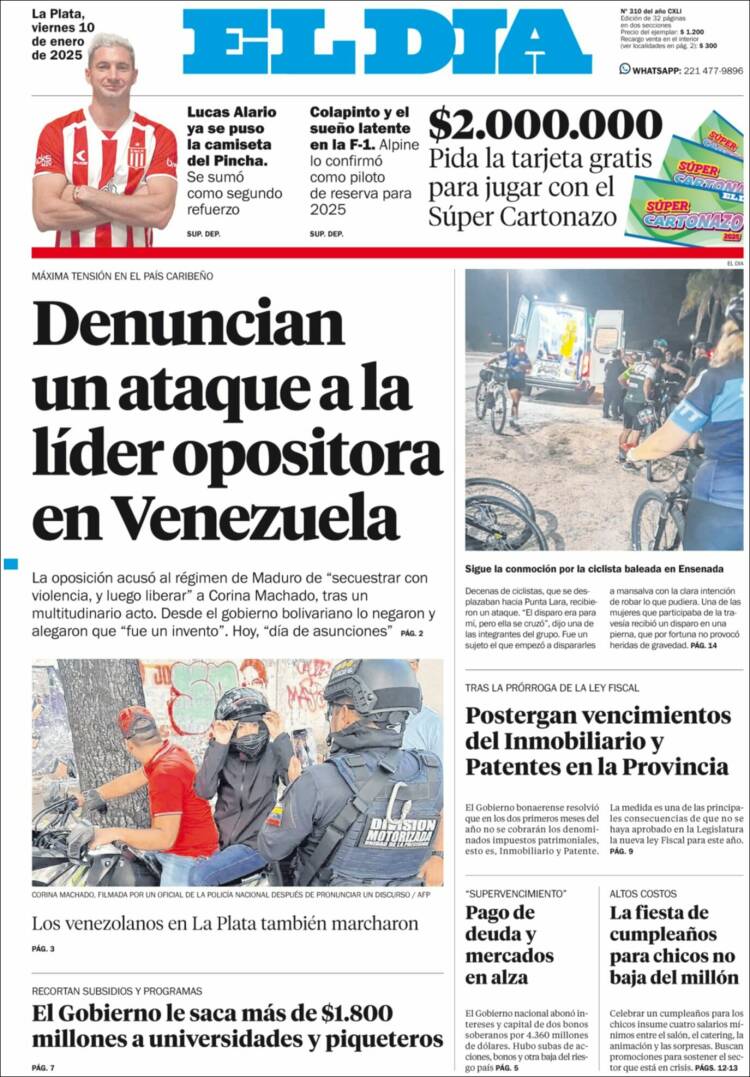 Portada de El Día de la Plata (Argentina)