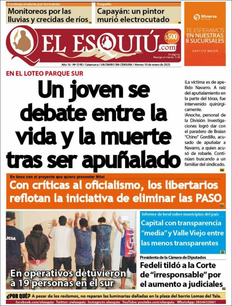 Portada de El Esquiu (Argentina)