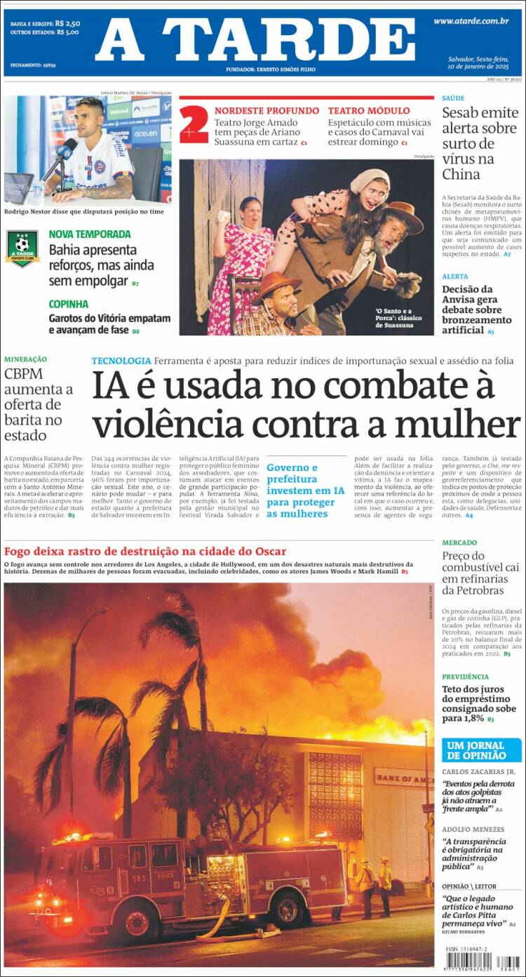 Portada de Diário A Tarde (Brasil)