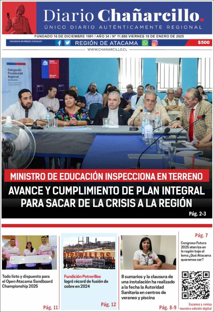 Portada de Diario Chañarcillo (Chile)