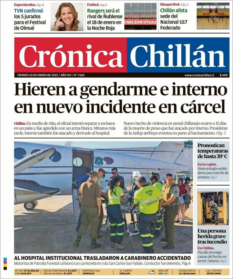 Portada de Crónica Chillán (Chile)