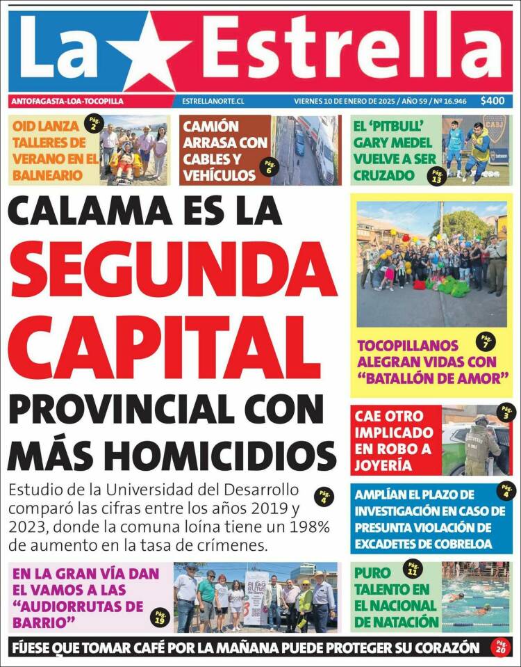 Portada de La Estrella del Norte (Chile)