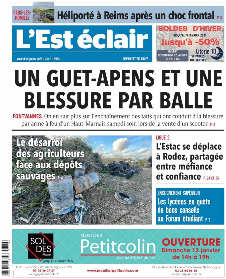 Portada de L'Est Eclair (Francia)