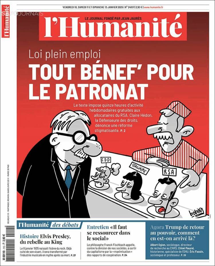 Portada de l'Humanite (Francia)