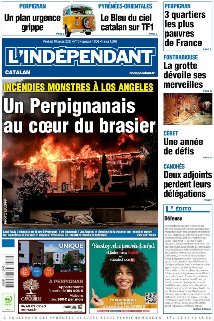 Portada de Le Indépendant (Francia)
