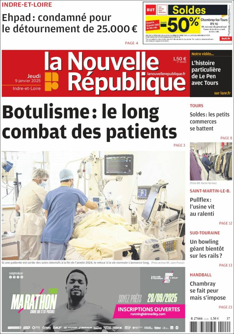 Portada de La Nouvelle Republique (Francia)