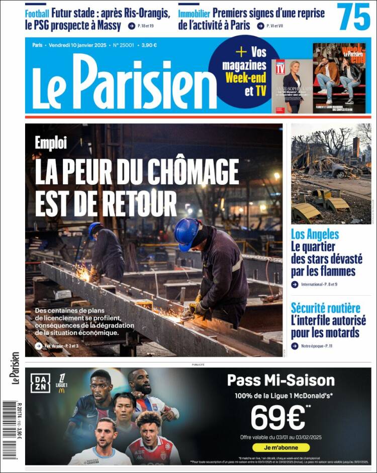 Portada de Le Parisien (Francia)