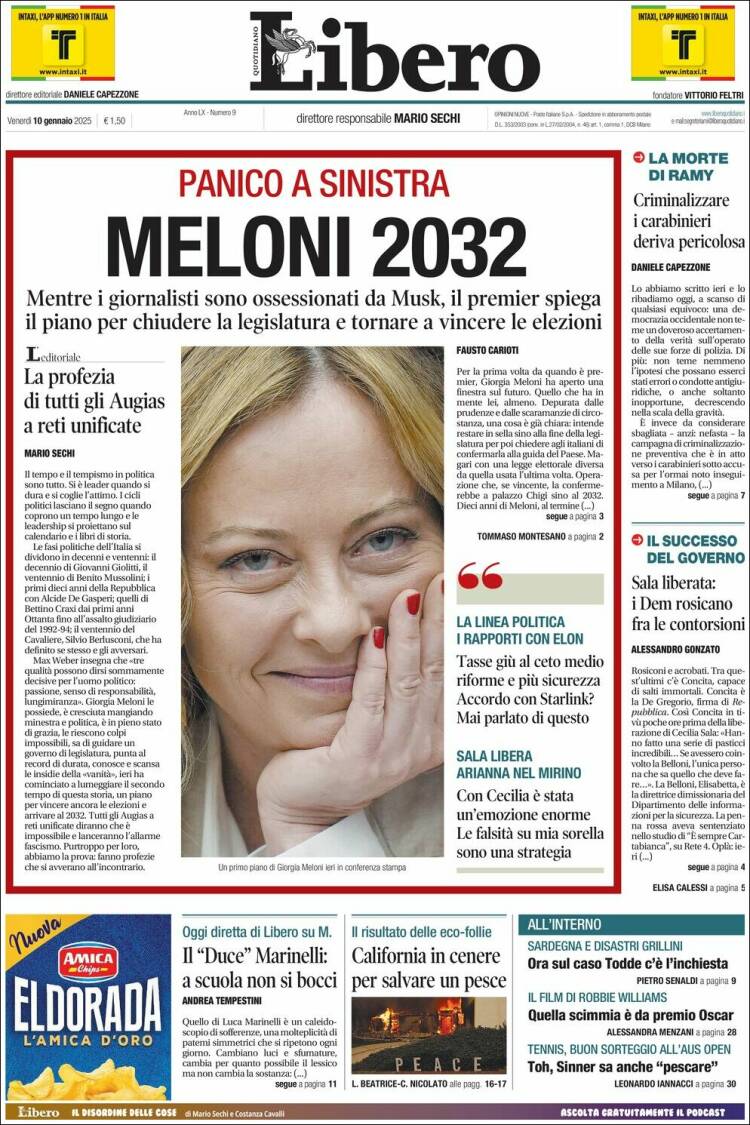 Portada de Libero (Italia)