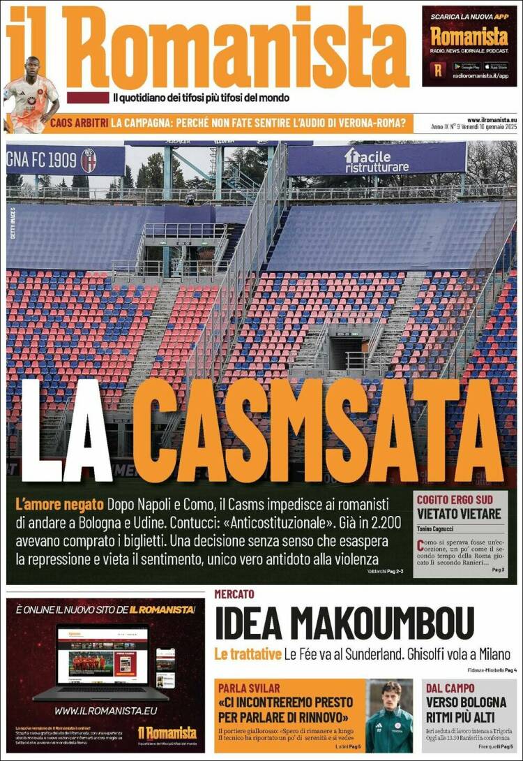 Portada de Romanista (Italia)
