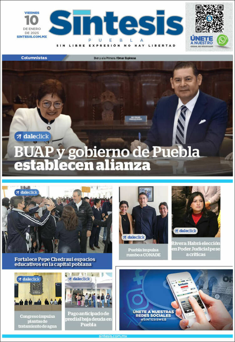 Portada de Síntesis - Puebla (Mexico)