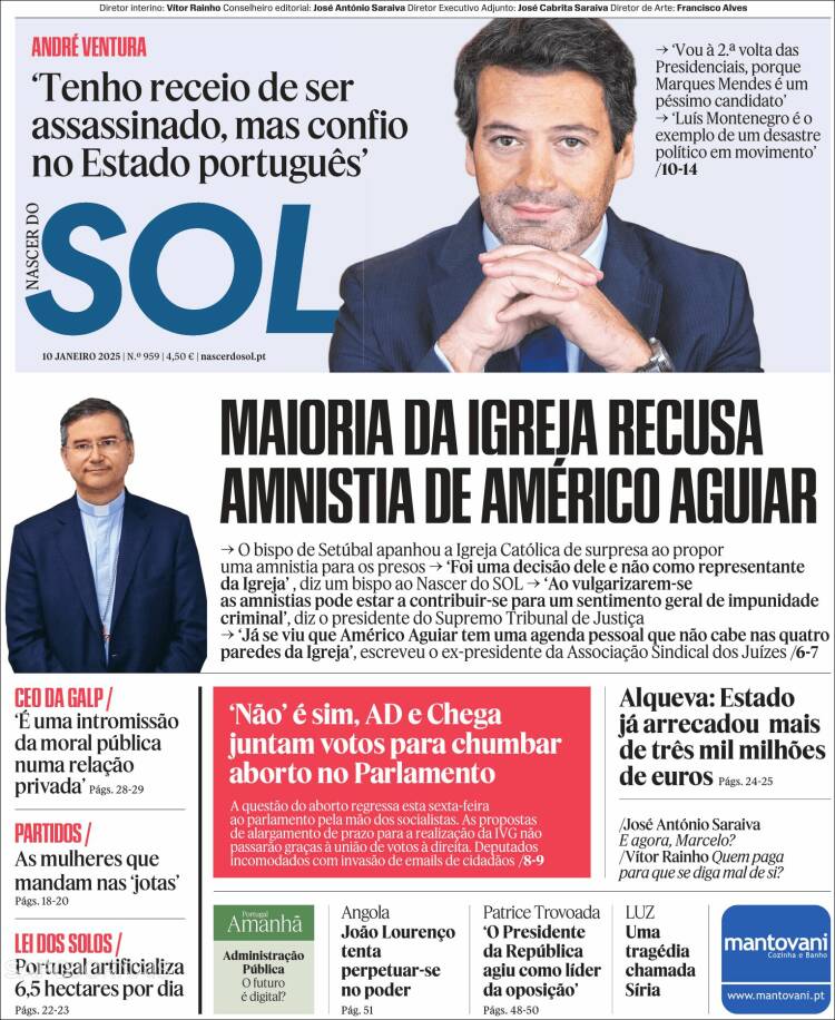 Portada de Jornal Sol (Portugal)